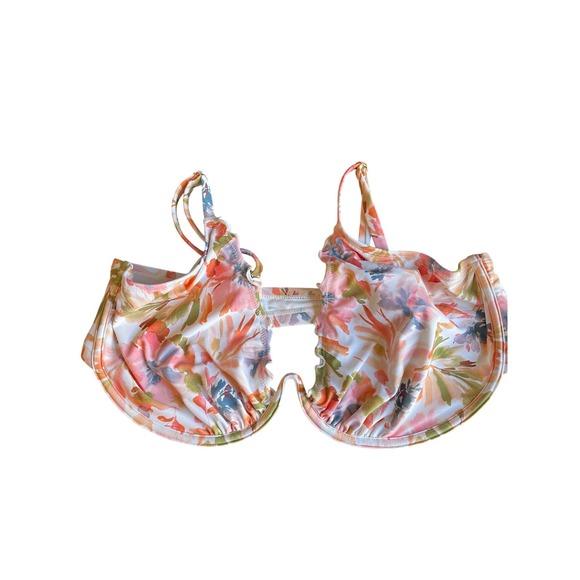 Shade Shore Floral Print Bikini‎ Top Adjustable Straps Swimwear Beach Vacation - Picture 1 of 4